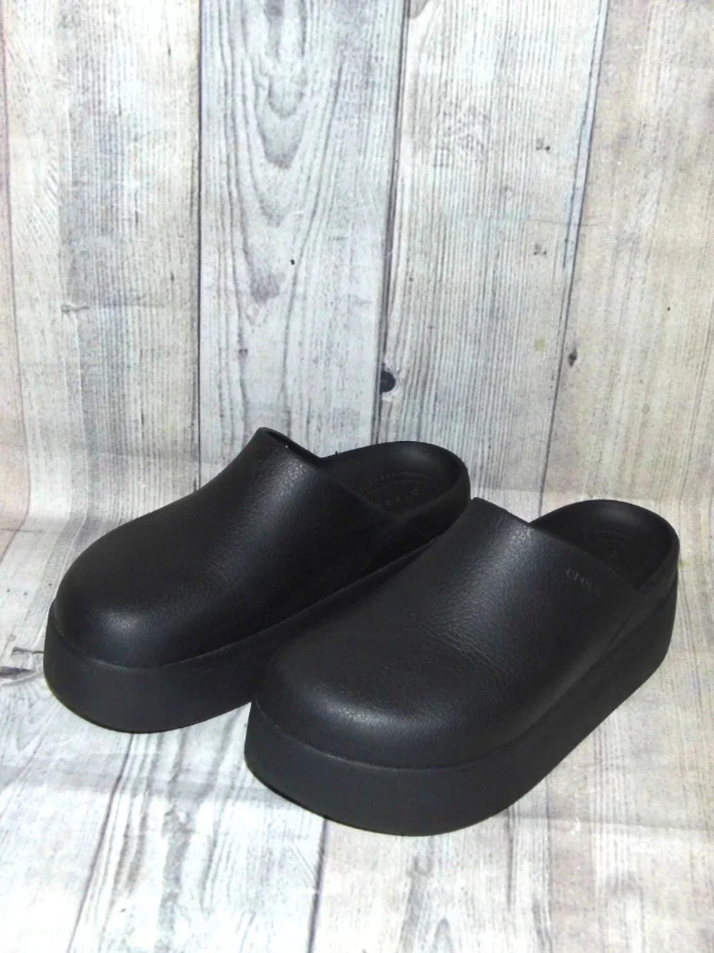 CROCS Dylan Black Platform Clogs Womens Size 10